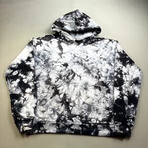 Midnight Studios Hoodie Sweatshirt Adult XL Black White American Dreamer Tie Dye